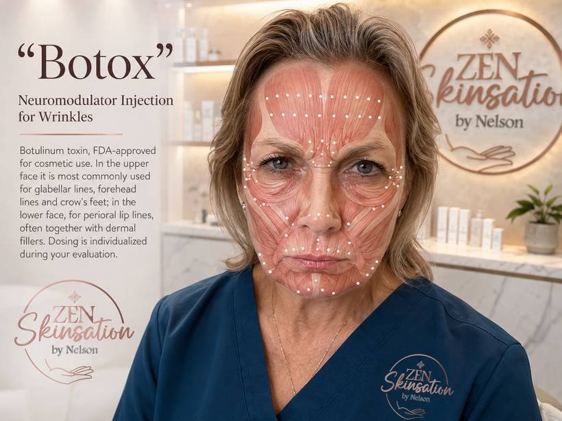 Botox neuromodulator injection mapping at Zenskinsation